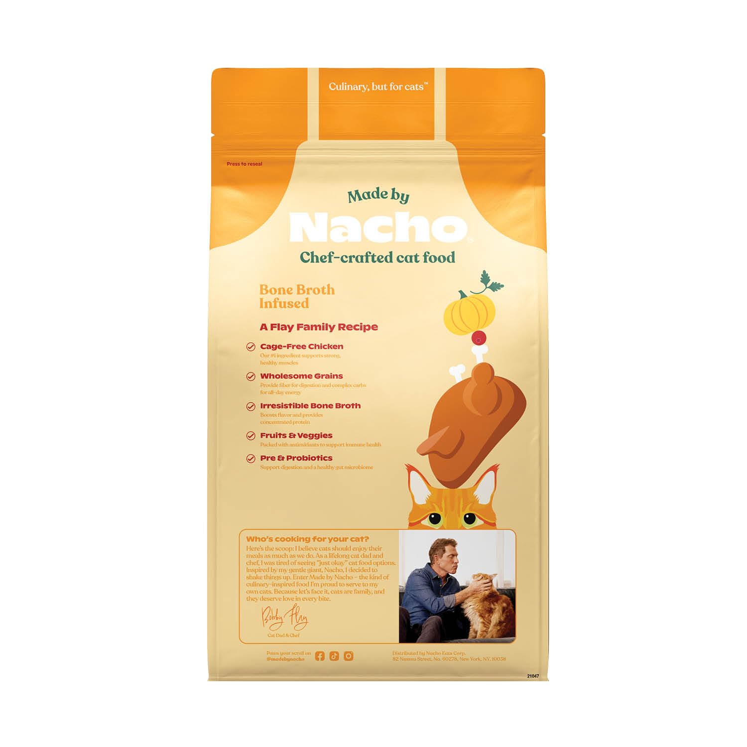 Made by Nacho Premium Dry Cat Kibble, Bone Broth Infused for Extra Cat Hydration, Grain-Friendly Dry Cat Food, Cage-Free Chicken