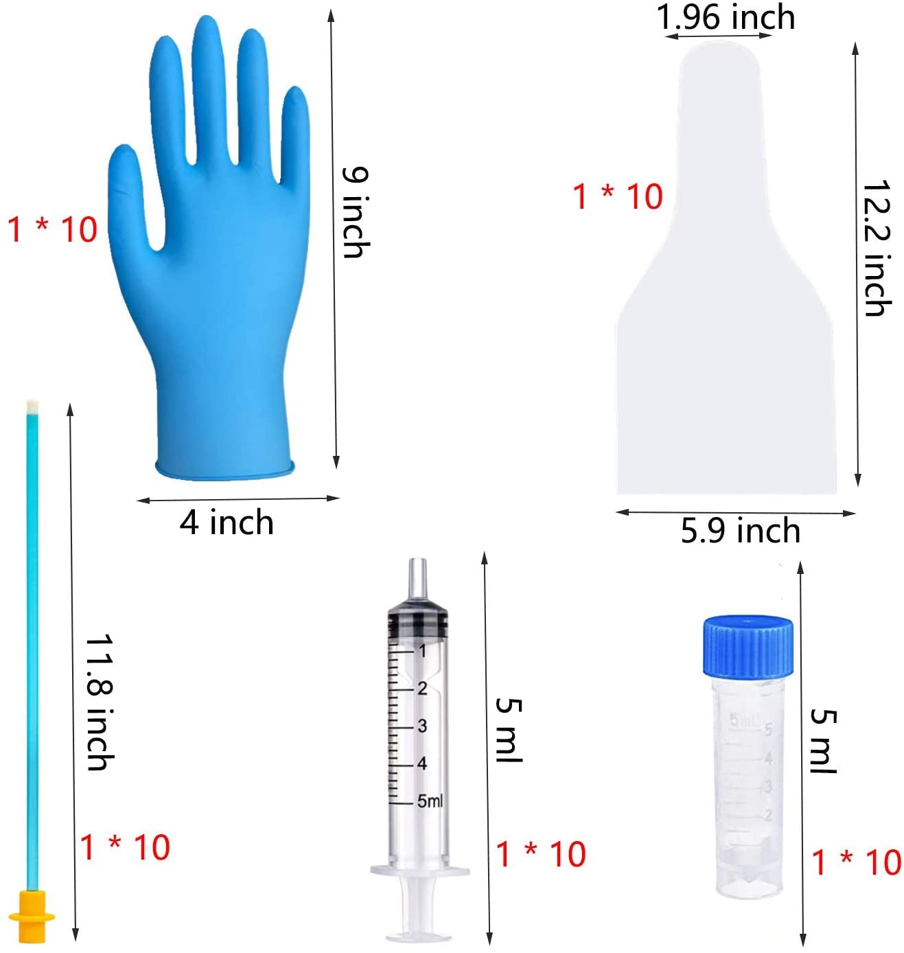 10 Set AI Artificial Insemination Dog Breeding Kit, Canine Breeding Kit, Dog Insemination Breeder Kit, Disposable Canine Artific