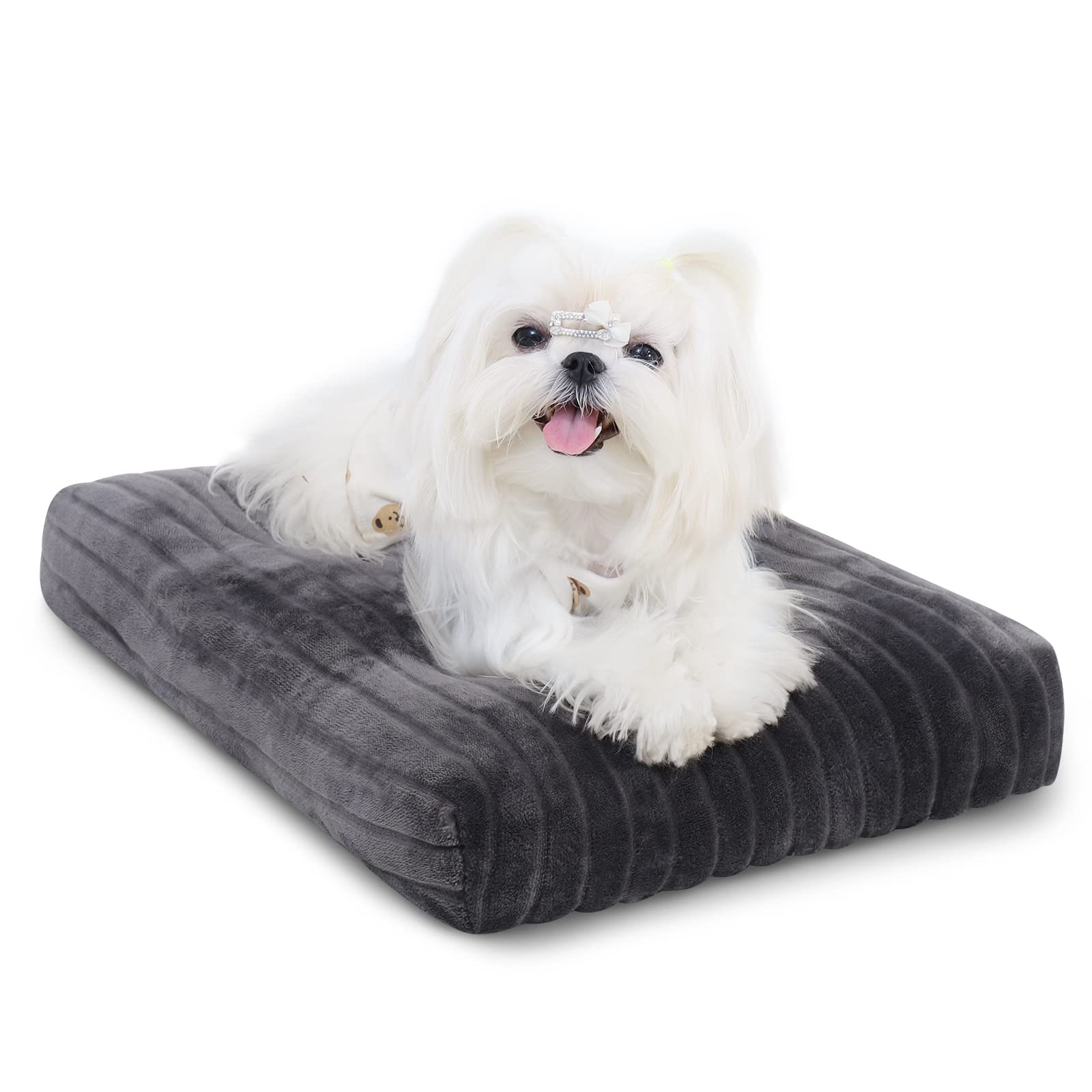 Dog Crate Bed Washable Dog Beds for Extra Small Dogs Deluxe Thick Flannel Fluffy Comfy Kennel Pad Anti-Slip & Anti-Scratch Pet S