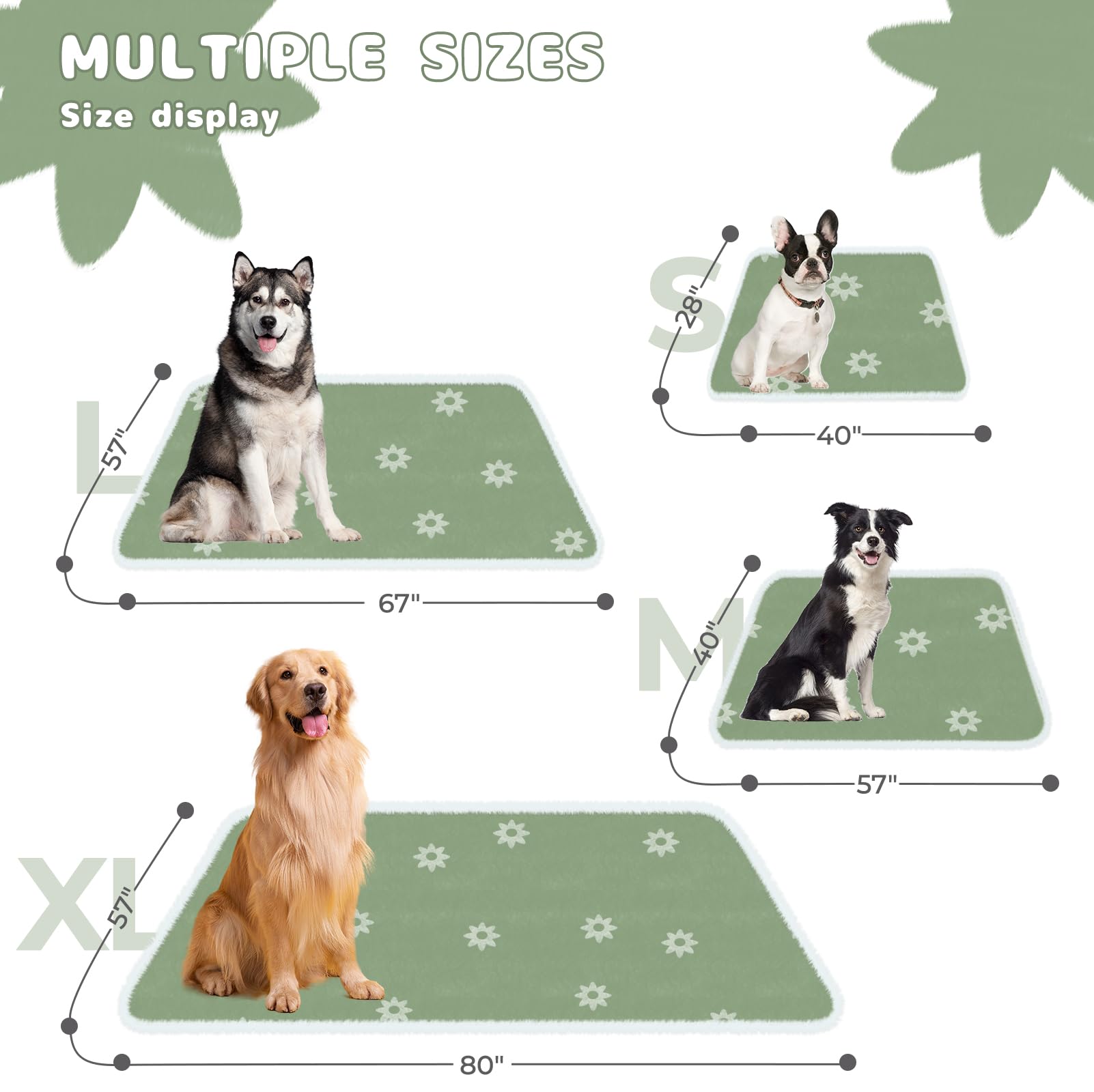 Luciphia Waterproof Pet Blanket For Medium Large Dogs Washable Fluffy Thick Jacquard Shag Fleece Warm Sherpa 3D Textured Flower