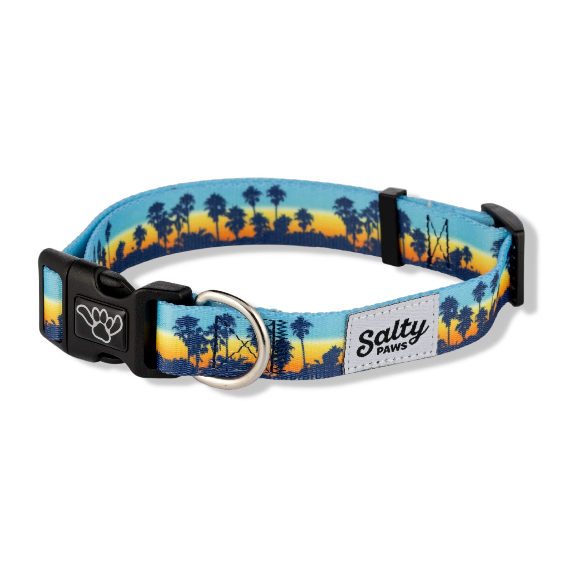 Shaka'S Salty Paws Shaka'S Salty Paws Boy & Girl Dog Collar Small Medium Large (Sunset Palms Dog Collar, Medium Dog Collar Adj. 