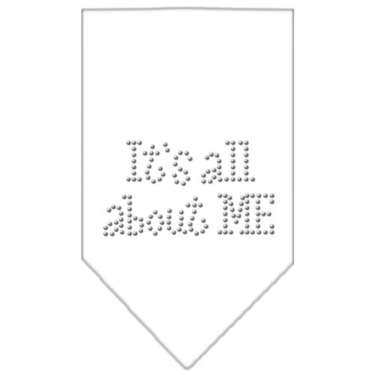 Pet and Dog Bandana Rhinestone, &quot;It's All About Me&quot; White Large