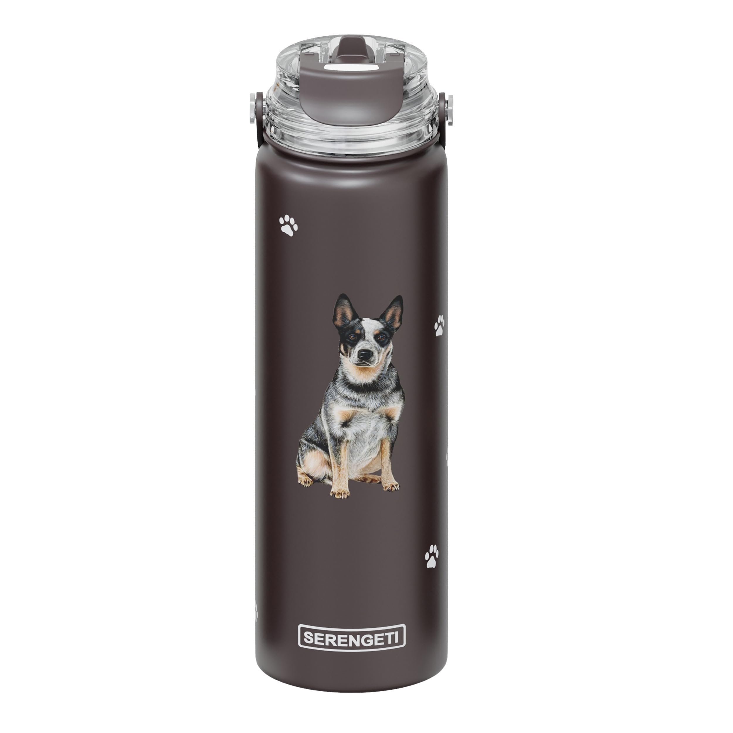 Serengeti 24 Oz Water Bottle Stainless Steel With Spill Proof Lid - Double Walled Vacuum Insulated Water Flask - Realistic 3D Pr