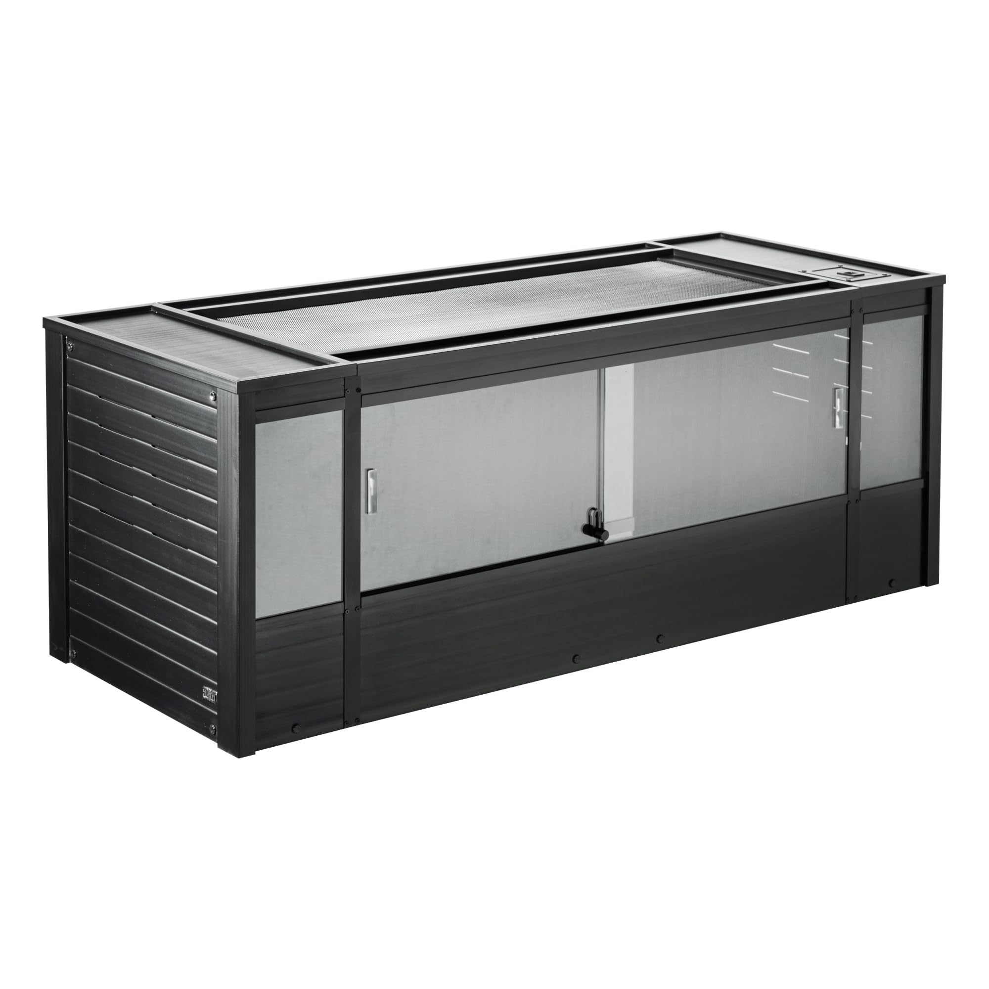 New Age Pet ECOFLEX 48 in Mojave Reptile Lounge in Espresso Black, Durable Wood Plastic Composite Habitat with Vented Side Panel