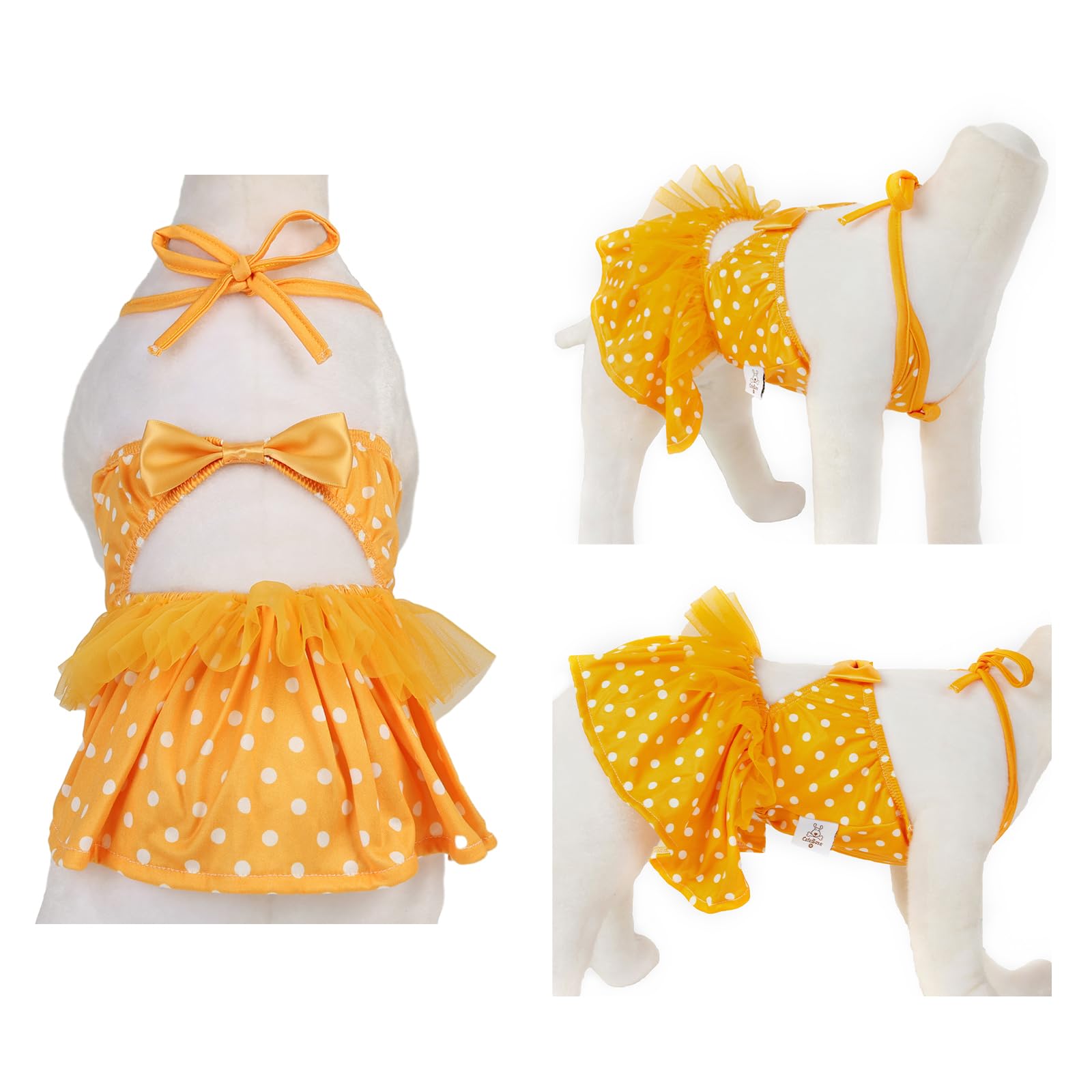 Cutebone One Piece Dog Bikini Swimsuit Dress - Puppy Bathing Suit Costume For Small Dogs - Comfortable & Stylish Pet Clothes For