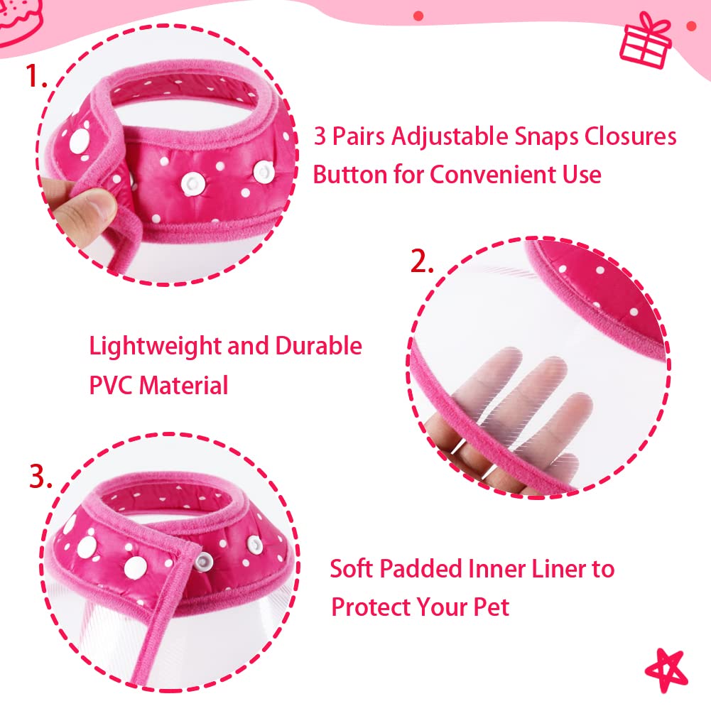 Vivifying Pet Cone for Cats and Small Dogs, 3 Size of Adjustable 5.7-8in Lightweight Recovery Elizabethan Collar for Cats, Puppi