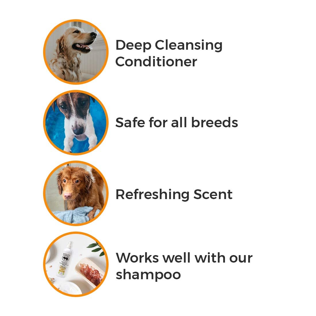 Barklogic Sensitive Skin Deep Conditioner, Tangerine, 16 Fl Oz - Grooming Essentials For A Quality Coat - No Parabens, No Phthalates, No Sulfates, No Dea & Peg, Vegan