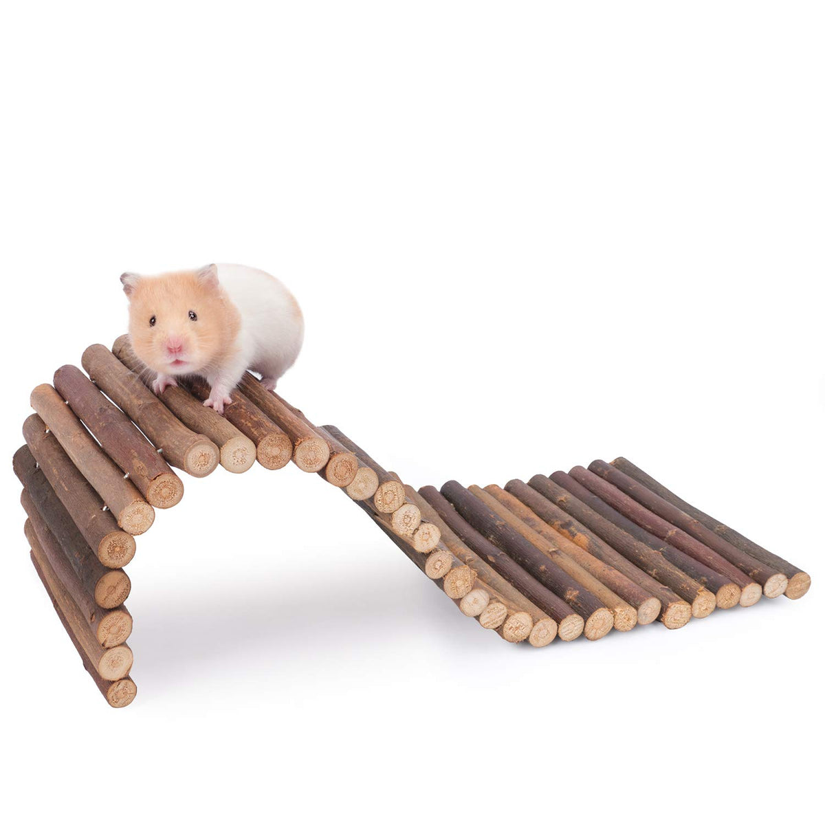 Niteangel Wooden Ladder Bridge, Hamster Mouse Rat Rodents Toy, Small Animal Chew Toy (15.7' X 5.9')