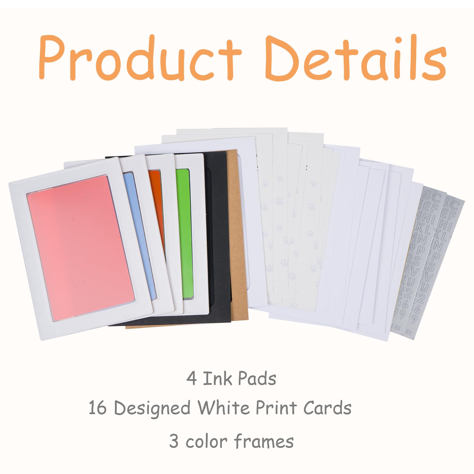 Deerzone Inkless Paw Print Kit,Paw Print Kit Dog Cat Paw Nose Imprint Cards, Clean Touch Ink Pads For Keepsakes