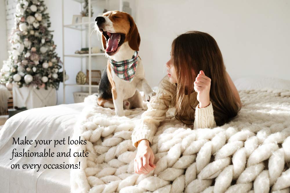 Aring Pet Dog Bandana, Cotton Triangle Bibs Scarf For Small To Large Dogs And Cats