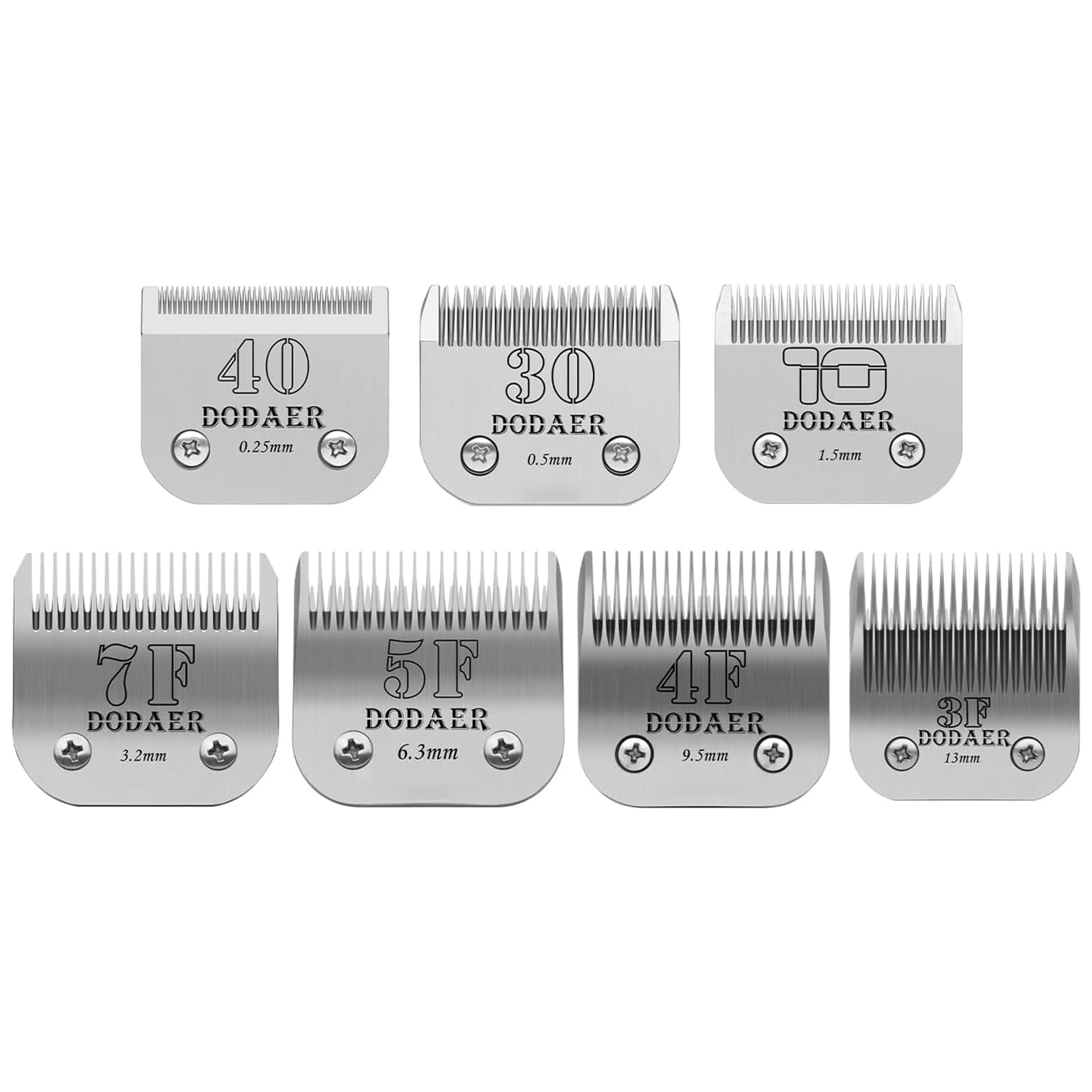 Dodaer Detachable Pet Dog Grooming Blades Of Stainless Steel,Compatible With Andis,Oster-A5,Wahl Km-10 Series,Size 10/30/40/7F/5