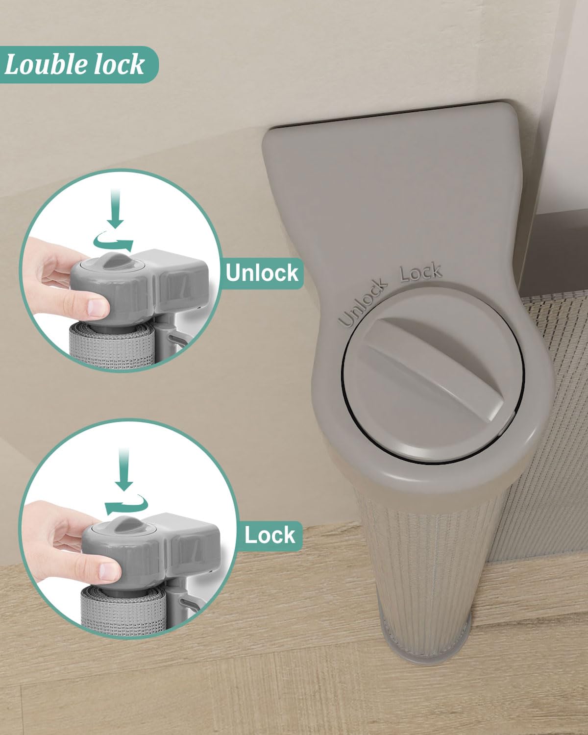 Miumoon Upgrade 71' Retractable Baby Gates With Reinforced Strip Design To Prevent Crawling Through, 42' Tall Retractable Gate For Baby And Pet, 6 Ft Baby Gates For Stairs, Doorways, Hallways(Gray)