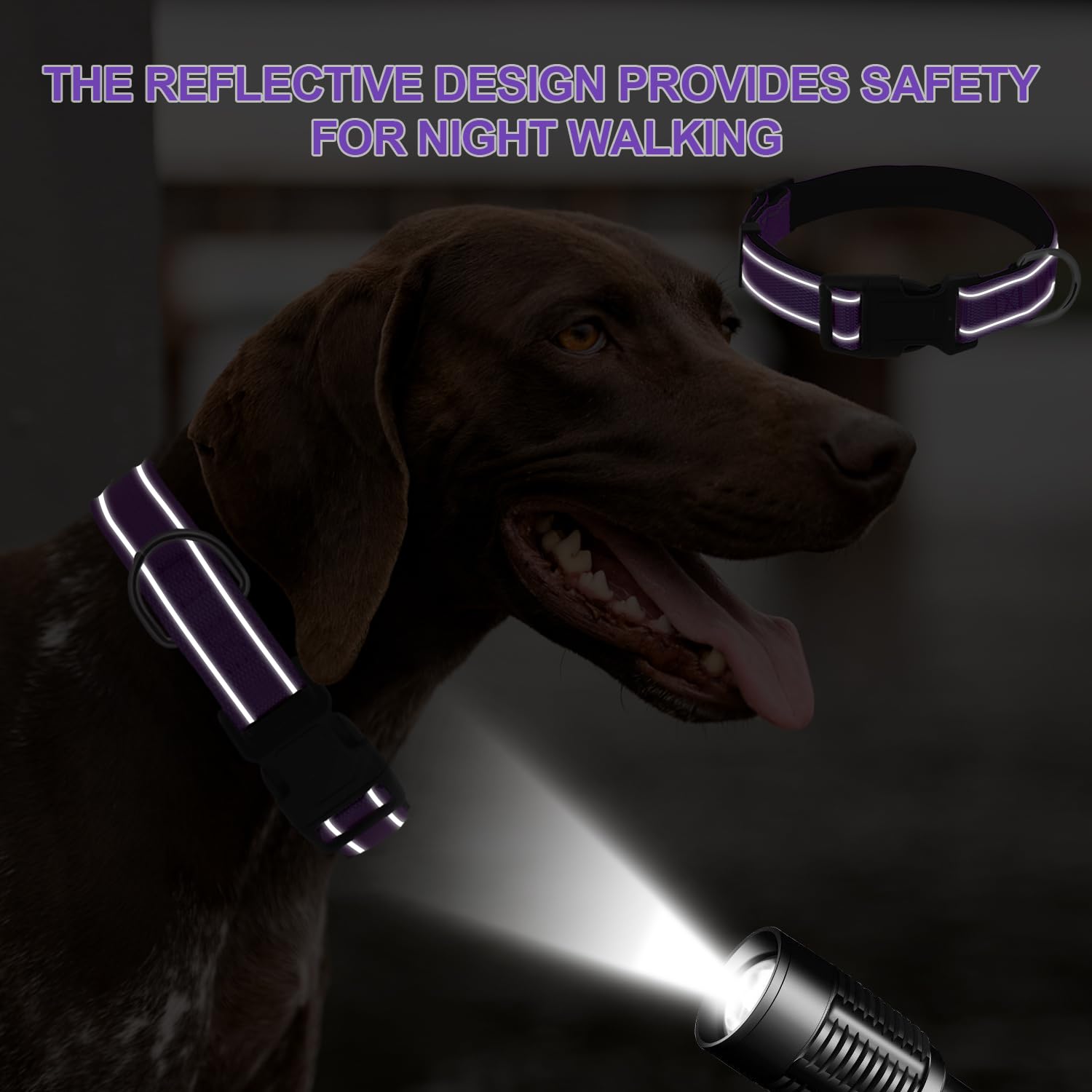 Dog Collars Adjustable For Extra Large Dogs,Heavy Duty Waterproof Dog Collar With Quick Release Buckle,Girl Boy Female Male Refl