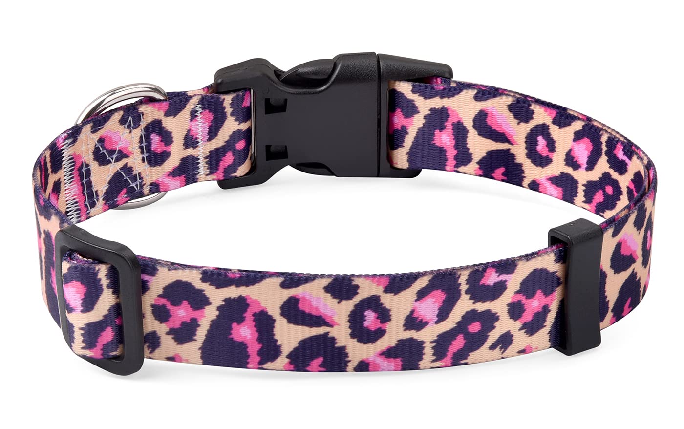 Mihqy Dog Collar With Bohemia Floral Tribal Geometric Patterns - Soft Ethnic Style Collar Adjustable For Small Medium Large Dogs(Pink Leopard,S)