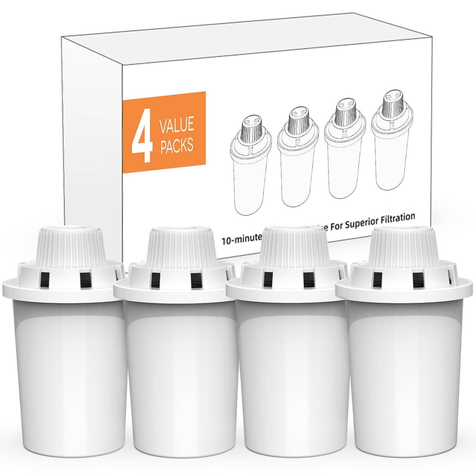 Replacement Filters For Petdott Dog Fountain, Water Filter, For Stainless Steel Pet Fountain For Large Dogs- Vertical Filtration