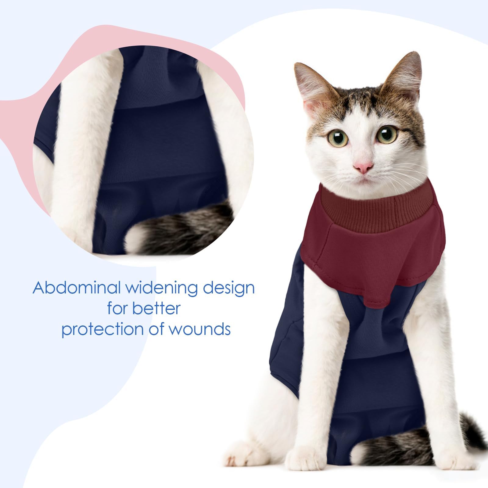 Small Cat Recovery Suit For Female Cats,Post-Surgery Onesie With Breathable Fabric & Back Zipper,Anti-Licking Design For Spay/Ne