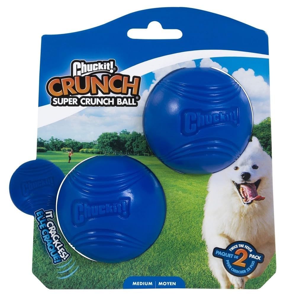 Chuckit! Crunch Ball Dog Toy, Medium (Pack Of 2)