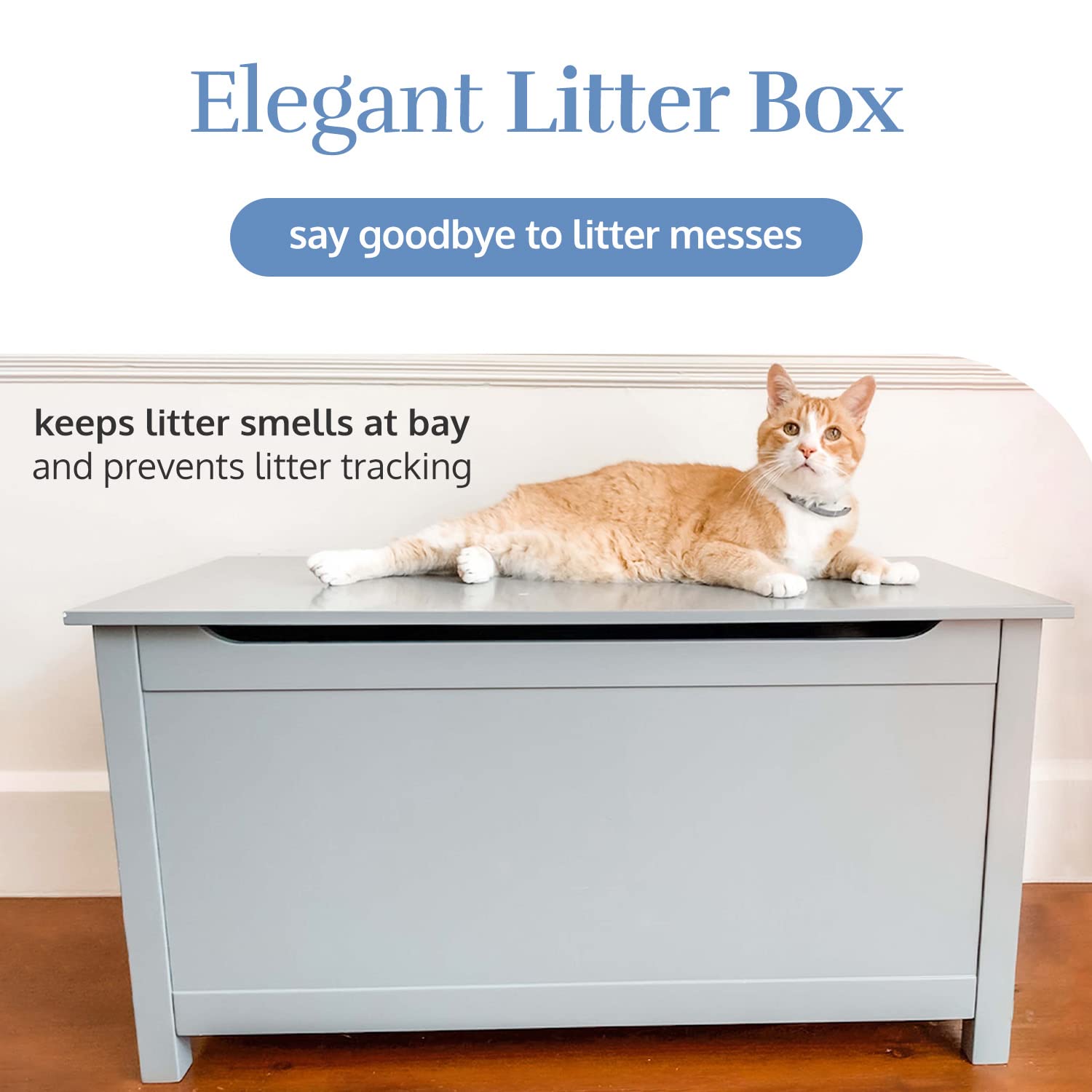 Parker Designer Catbox Cat Litter Box Enclosure, Hidden, Dog-Proof Pet Furniture With Cover, Elegant, Covered, Odor Contained For Large Cats, Cat Litter Box Furniture With Lid, Cat Litter Boxes, Oak