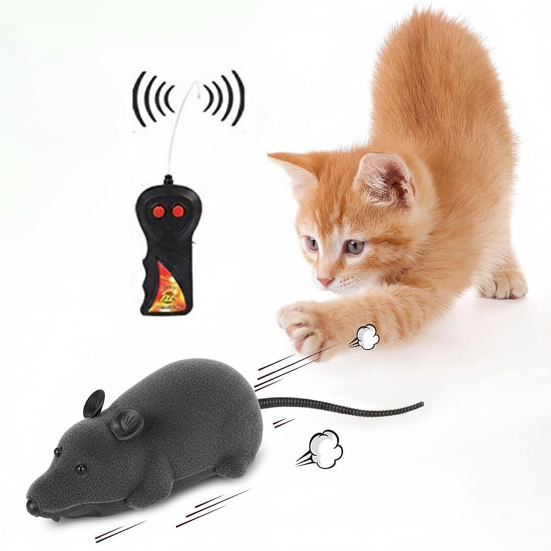 Pets Empire Remote Control Mouse Cat Toy, Realistic Moving Mouse Interactive Pet Toy For Cats & Kittens, Wireless Rc Mouse Chase
