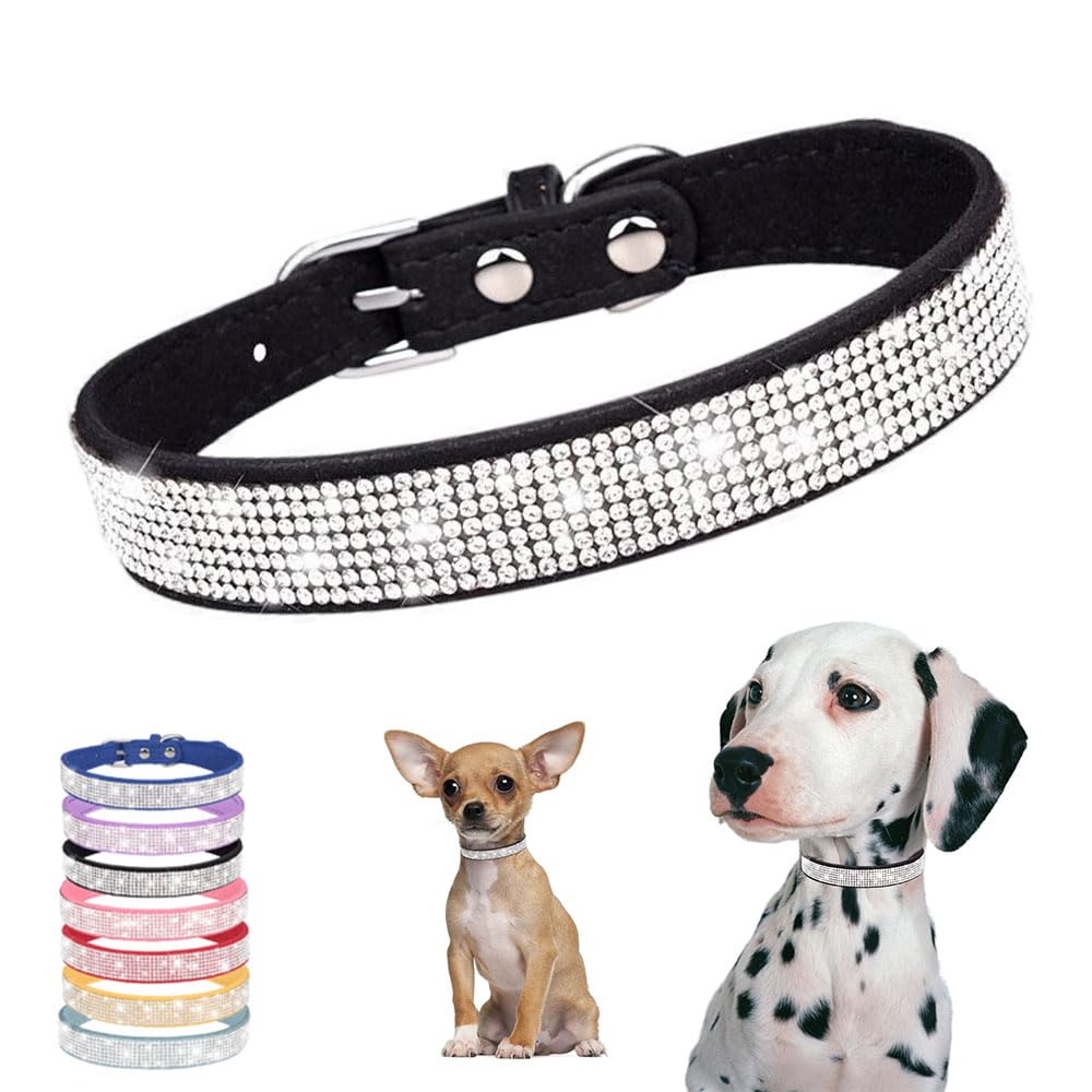 Xxs Dog Collar,Rhinestone Dog Collars Bling Diamond Sparkly Jewelry Collar For Small Medium Large Girl Female Princess Pets