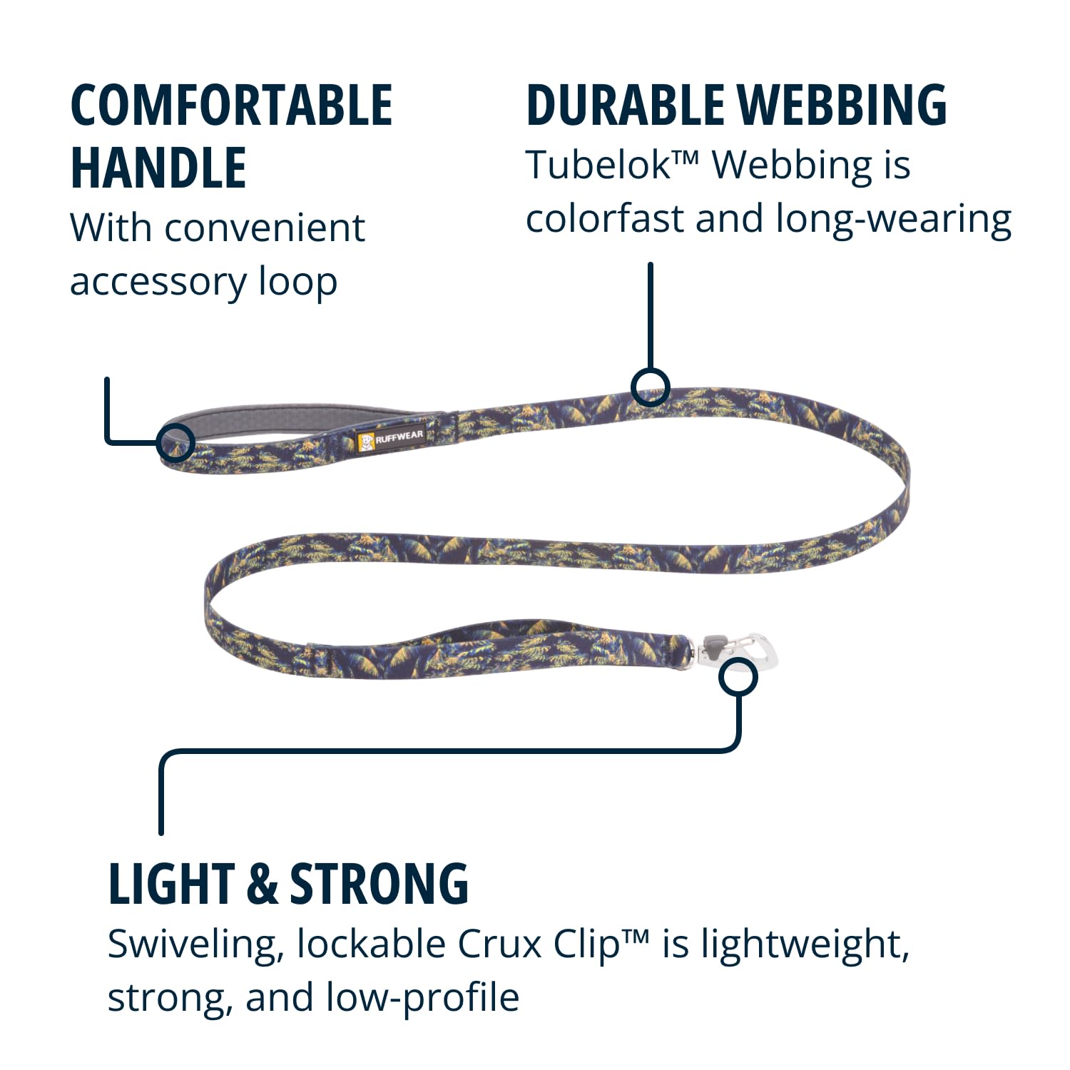 Ruffwear, Front Range Dog Leash, 5 Ft Lead With Padded Handle For Everyday Walking, Deep Jungle