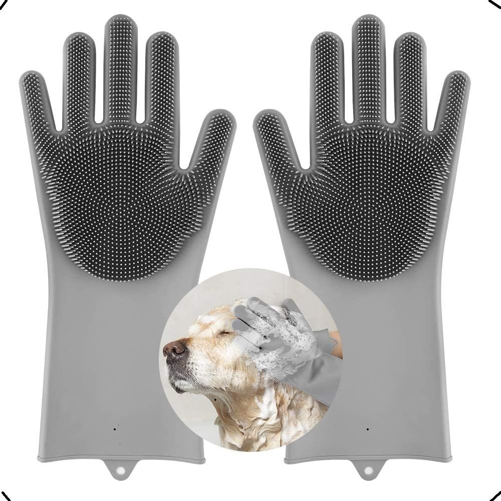 Feworld Pet Hair Remover, Gentle Magic Pet Grooming Gloves, Efficient Deshedding Glove For Dogs And Cats With Long & Short Fur, 