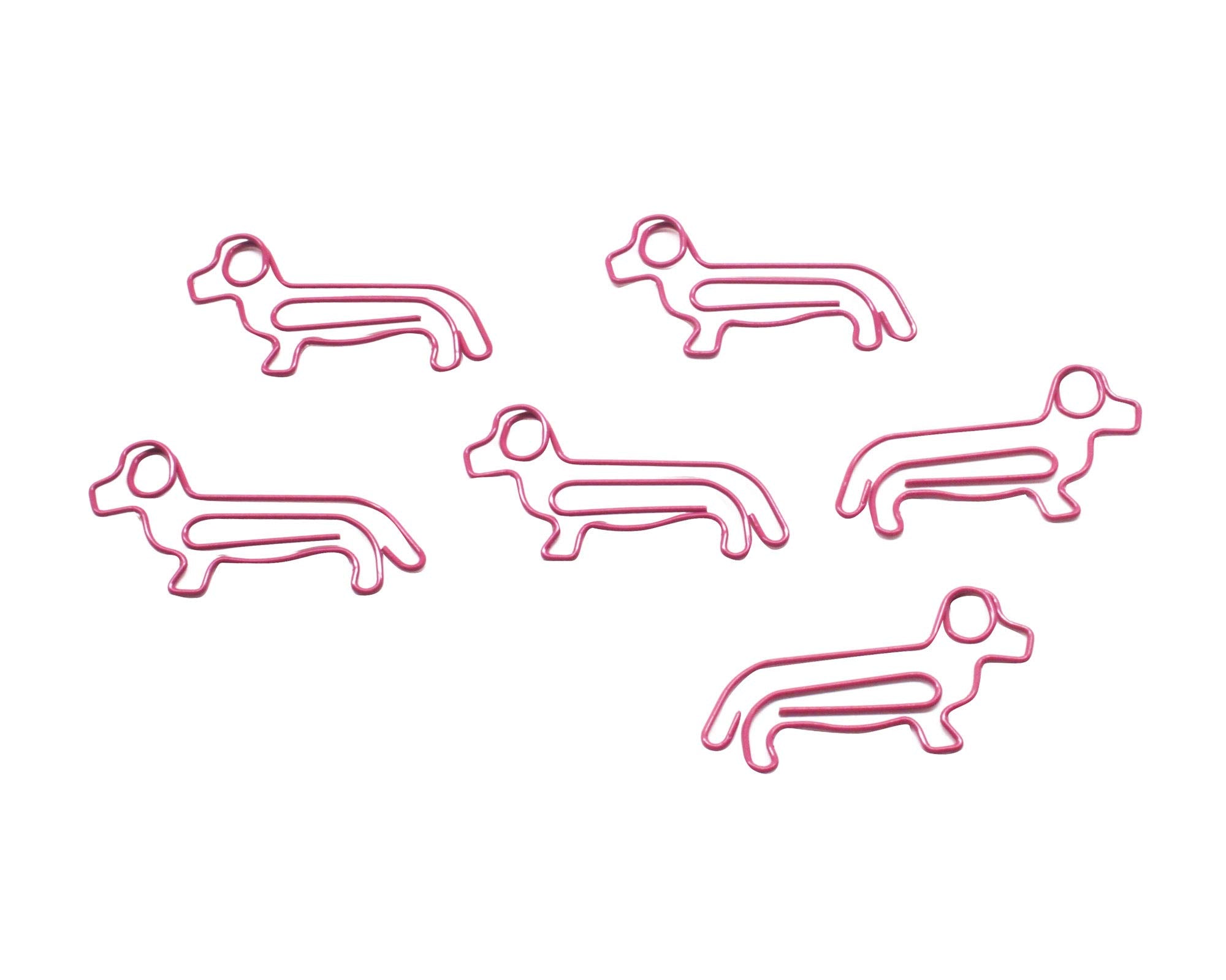 Butler in the Home Dog Dachshund Shaped Paper Clips Great for Paper Clip Collectors or Dog and Pet Lovers (Pink - 100 Count)