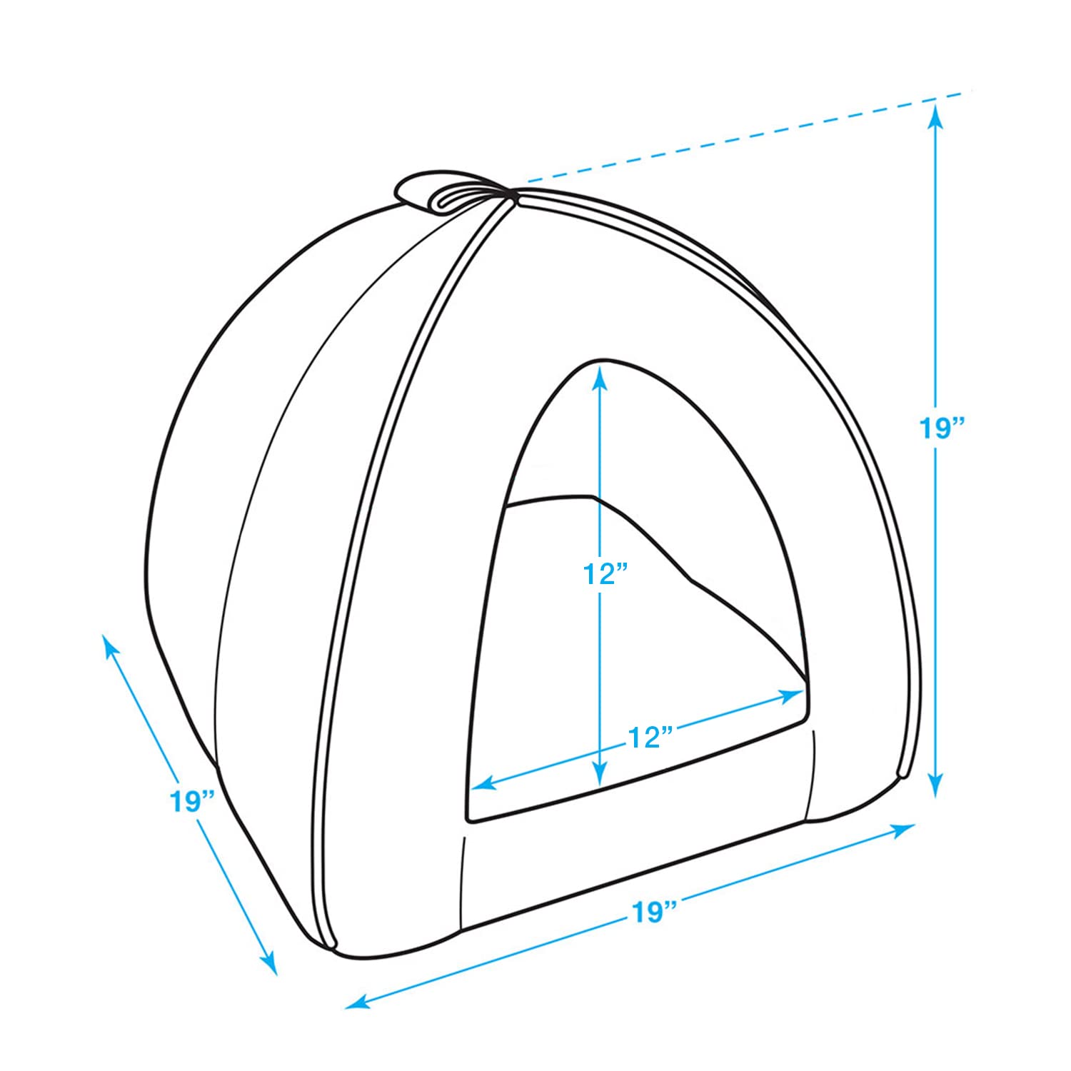 Pet Tent - Soft Bed For Dog And Cat By Best Pet Supplies - Gray Lattice, 19'' X 19'' X H:19''