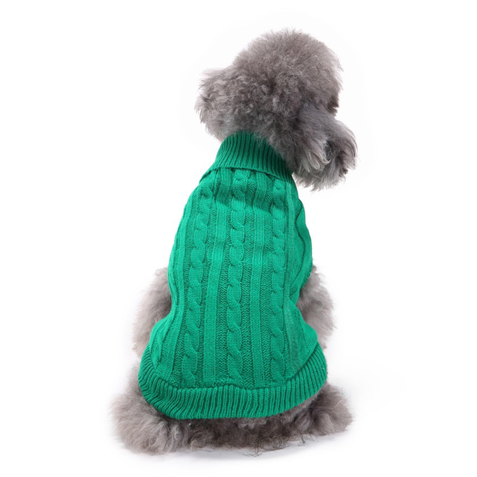 Chborchicen Small Dog Sweaters Knitted Pet Cat Sweater Warm Dog Sweatshirt Dog Winter Clothes Kitten Puppy Sweater (X-Small,Gree