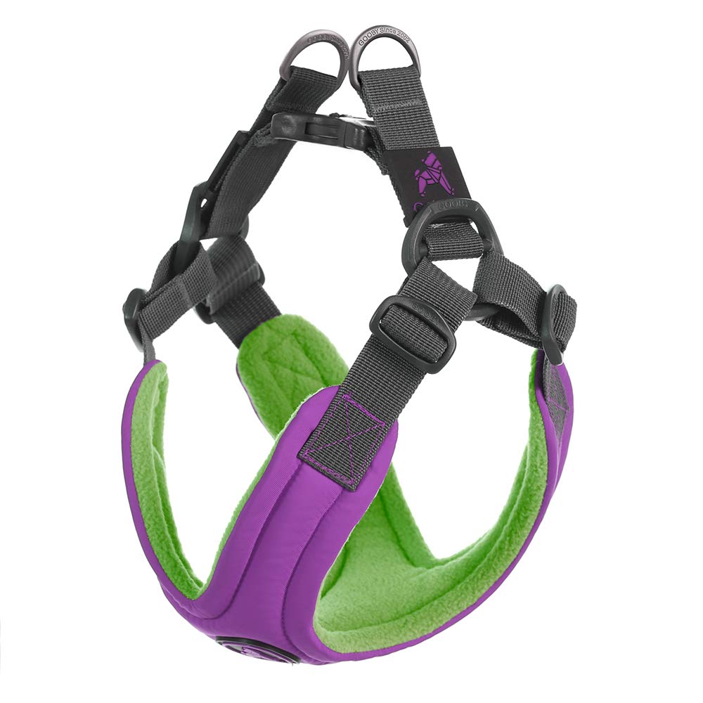 Gooby Escape Free Memory Foam Harness - Purple, Small - No Pull Step-in Small Dog Harness with Four Point Adjustment - Perfect o
