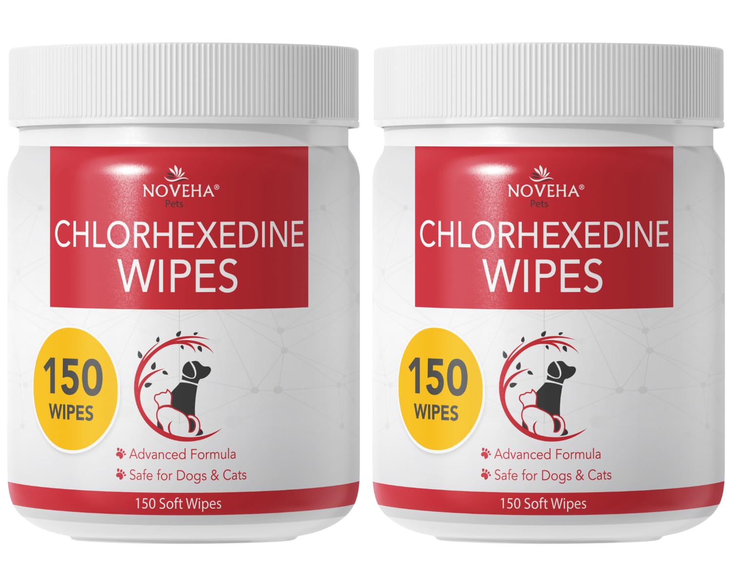 Noveha Pet Wipes - Formulated Pet Wipes - For Facial And Finger Folds, Underarms - 3'' X 2'' Size (300 Counts)