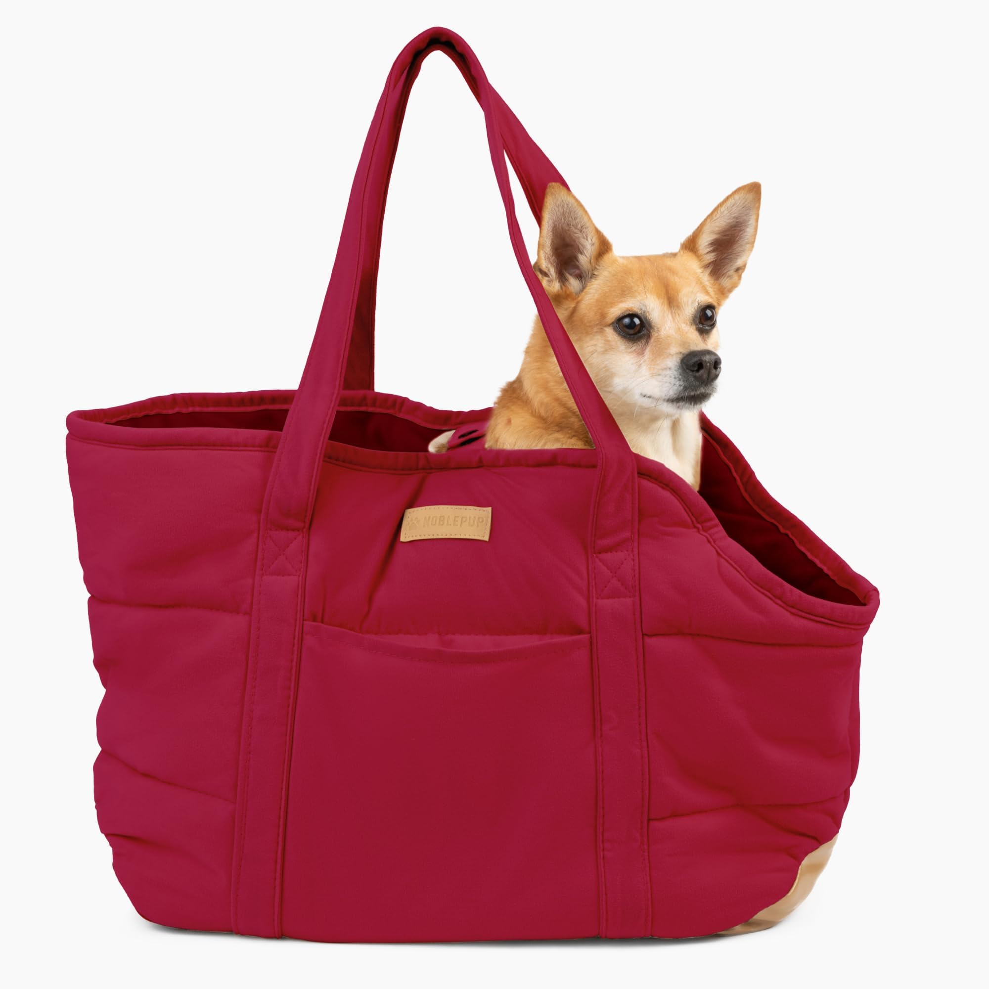 Noblepup Cozy Plush Dog Purse Carrier For Small Dogs - Dog Carrier Purse With Secure Harness Clip, Dog Tote Bag For Small Dogs A