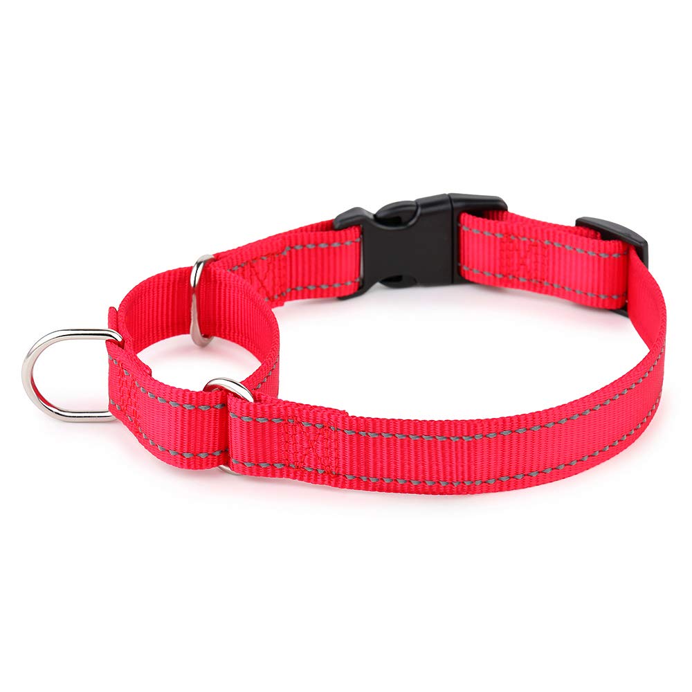 Plutus Pet Reflective Martingale Collar With Quick Snap Buckle,No Pull Dog Choker Collar For Small Medium Large Dogs,L,Red