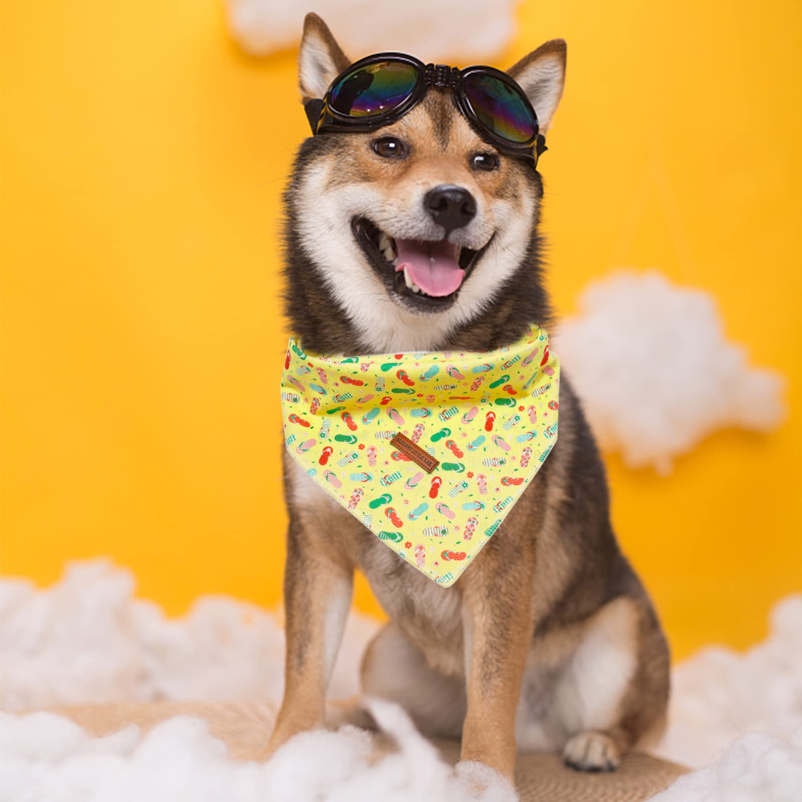 Elegant Little Tail Dog Bandana - Pet Summer Gift Bibs Scarf, Soft Adjustable Square Kerchief For Small Dogs And Cats