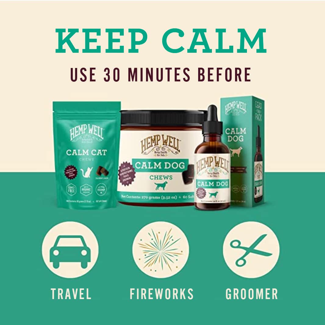 Hemp Well Calm Dog Soft Chews Relieves Anxiety, Calms and Relaxes Your Dog, Aids in Stress Relief and Behavioral Issues, Dog Tra