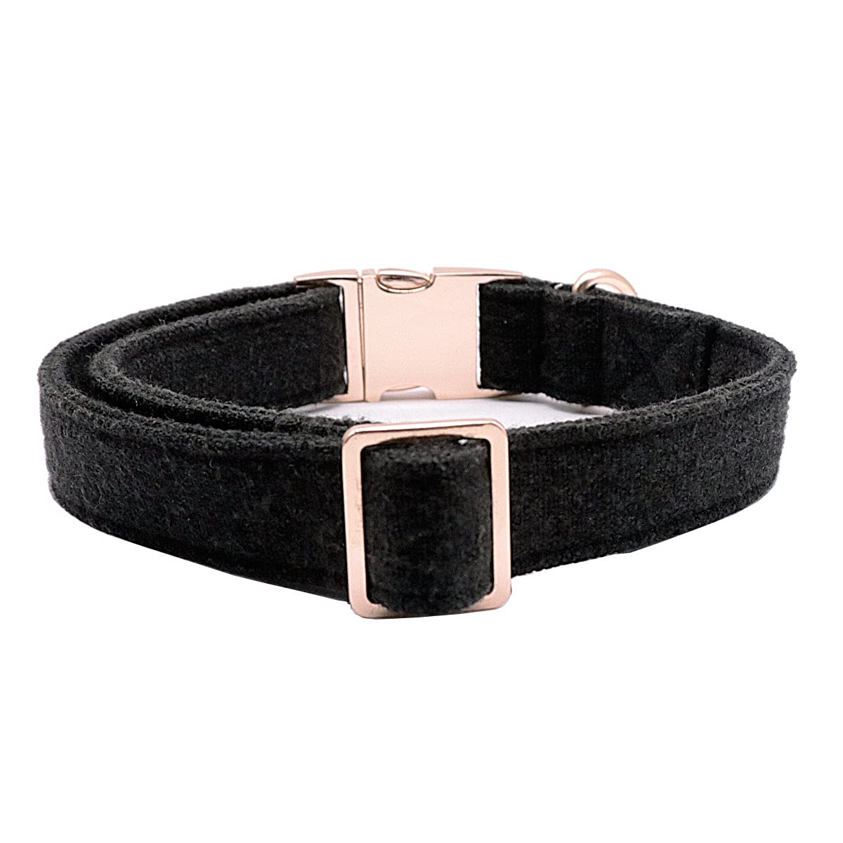 Dogwong Cotton Dog Collar And Leash Black Pet Collar Soft Durable Basic Puppy Collar For Small Medium Large Dogs