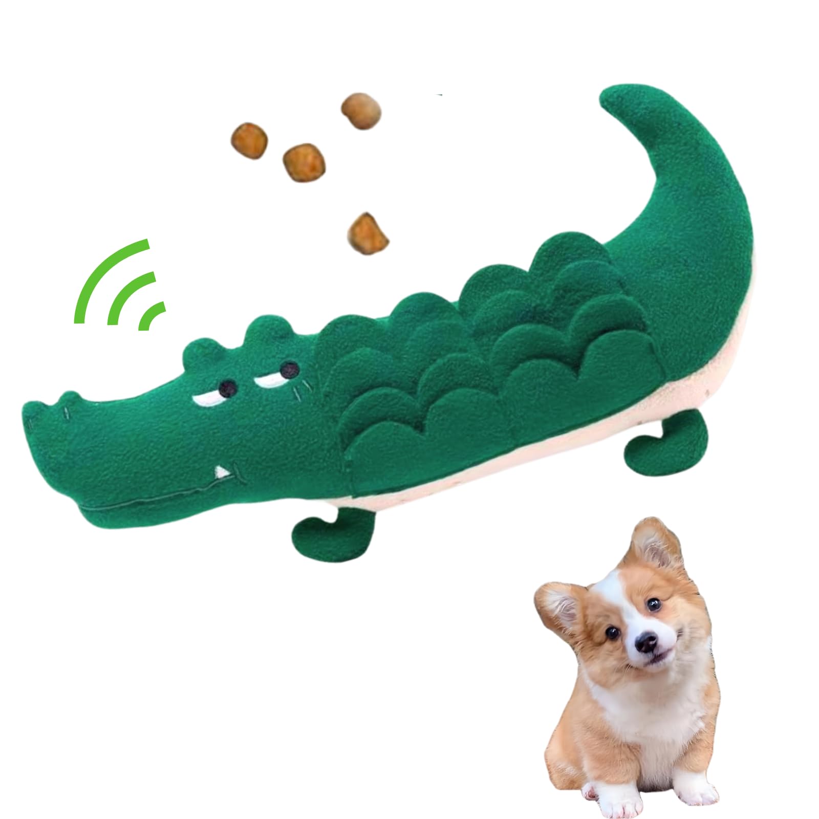 Cece Paw Dog Puzzle Toys, Alligator Treat Dispensing Dog Toys, Squeaky Crinkle Snuffle Toy For Boredom And Stimulating, Enrichme