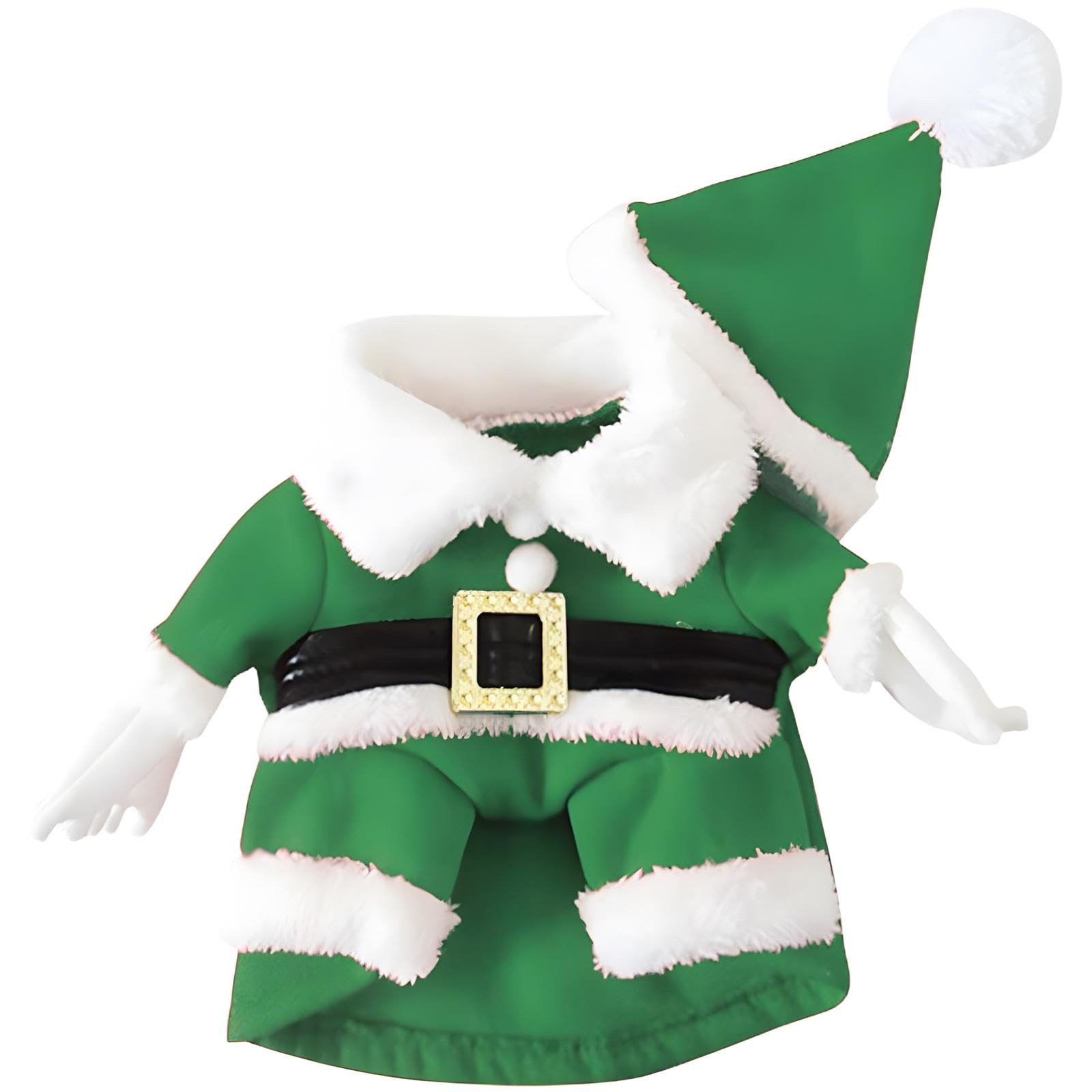 Nacoco Pet Christmas Costumes Dog Suit With Cap Santa Claus Suit Dog Hoodies Cat Xmas Costumes (Green, Xxl)