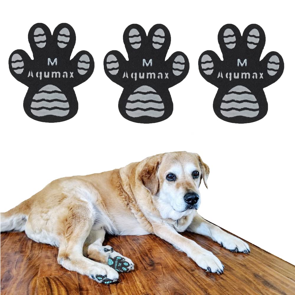 Aqumax Dog Paw Protector Anti Slip Paw Grips Traction Pads,Walk Assistant For Senior Dogs,Brace For Weak Paws Or Legs,Dog Shoes Booties Socks Replacement 24 Pads M