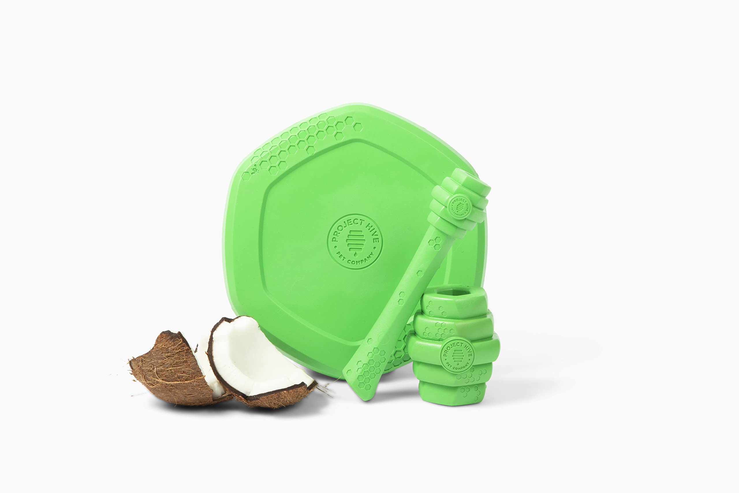 Project Hive ·Pet Company· - Tropical Coconut Scented - Hive Dog Fetch Stick For Large Breeds - Dog Stick Toy - Floats In Water - Treat Dispenser Toy - Durable And Tough - Made In The Usa