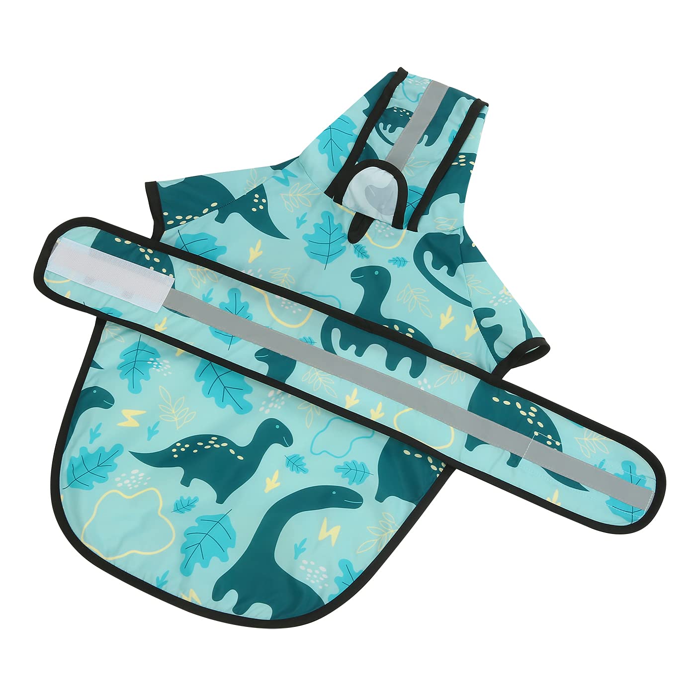 Hde Dog Raincoat Hooded Slicker Poncho For Small To X-Large Dogs And Puppies Dinosaurs - L