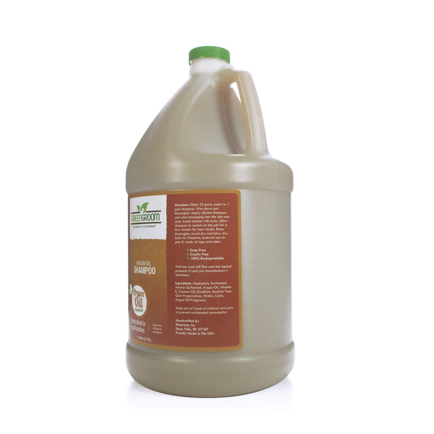 Green Groom Argan Oil Dog Shampoo, 1 Gallon - Vitamin E And Antioxidant Rich, Restores Shine, Moisturizing, Natural Ingredients, Helps Relieve Dry Itchy Skin, Adds Moisture To The Coat