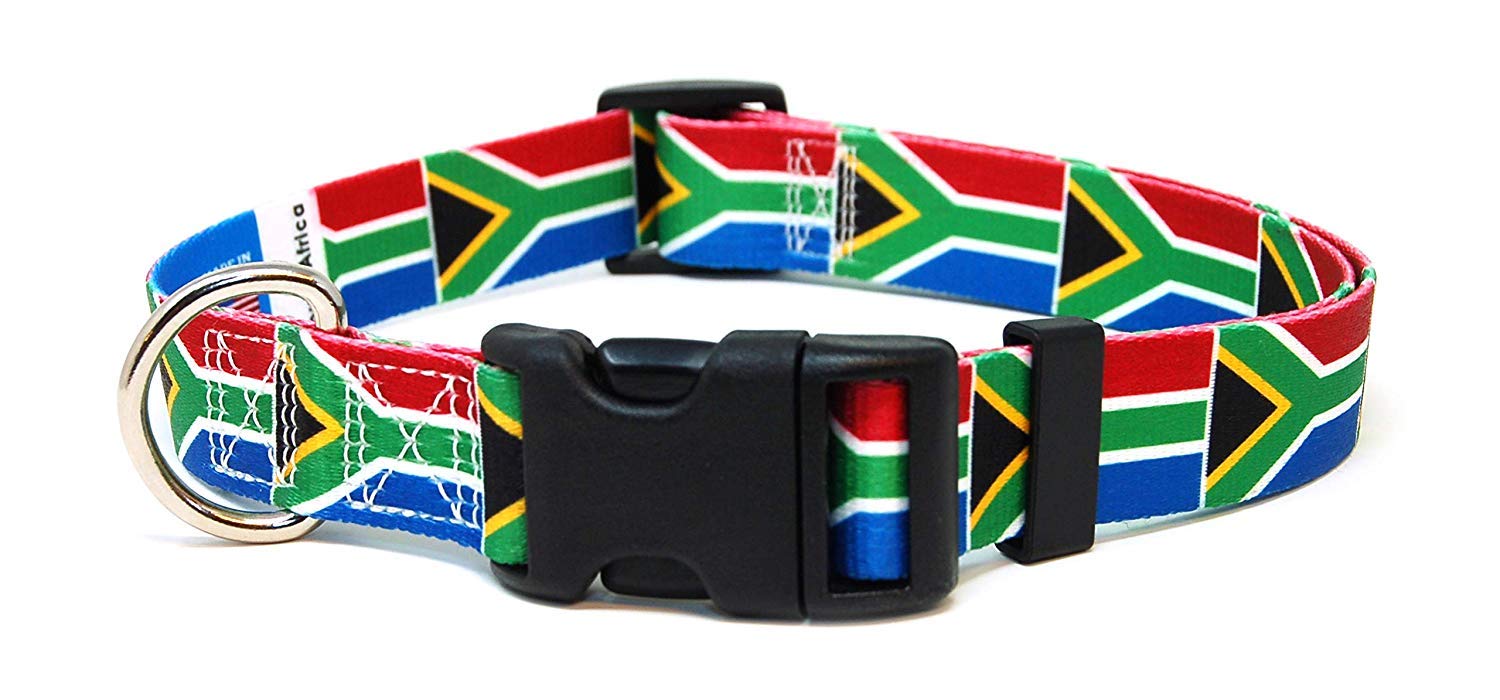 South Africa Dog Collar | Flag | Quick-Release Buckle Or Martingale | Made In Nj, Usa | 100% Polyester