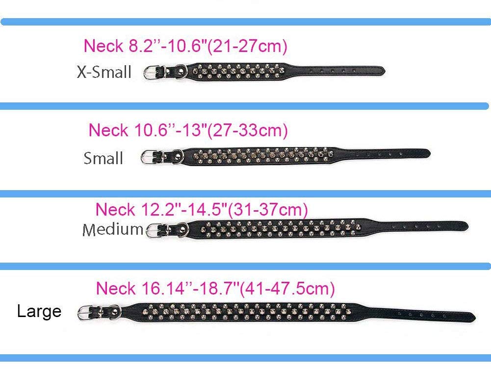haoyueer Spiked Dog Collar Soft Pu Leather Mushrooms Rivet Spike Studded Puppy Adjustable Pet Collars for Small Breeds (S, Light