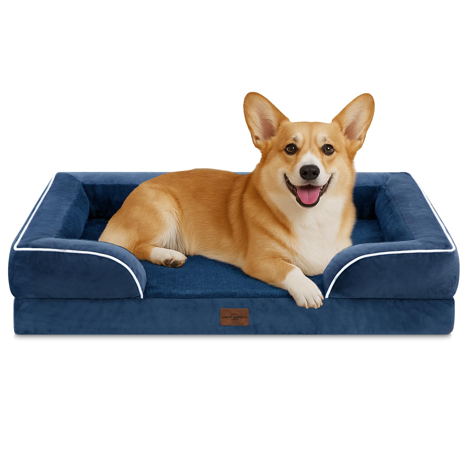 Comfort Expression Medium Dog Beds Waterproof Orthopedic Foam Dog Sofa Beds For Medium Large Dogs Comfy Pet Bed With Washable Re