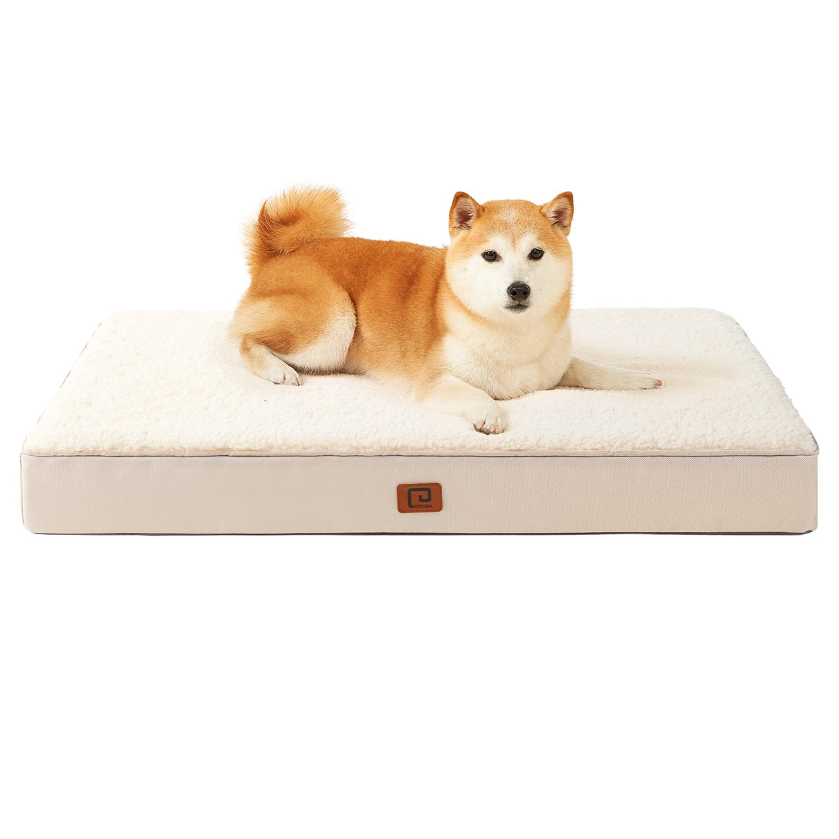 Eheyciga Orthopedic Dog Beds For Large Dogs With Removable Washable Cover, Camel, 36X27