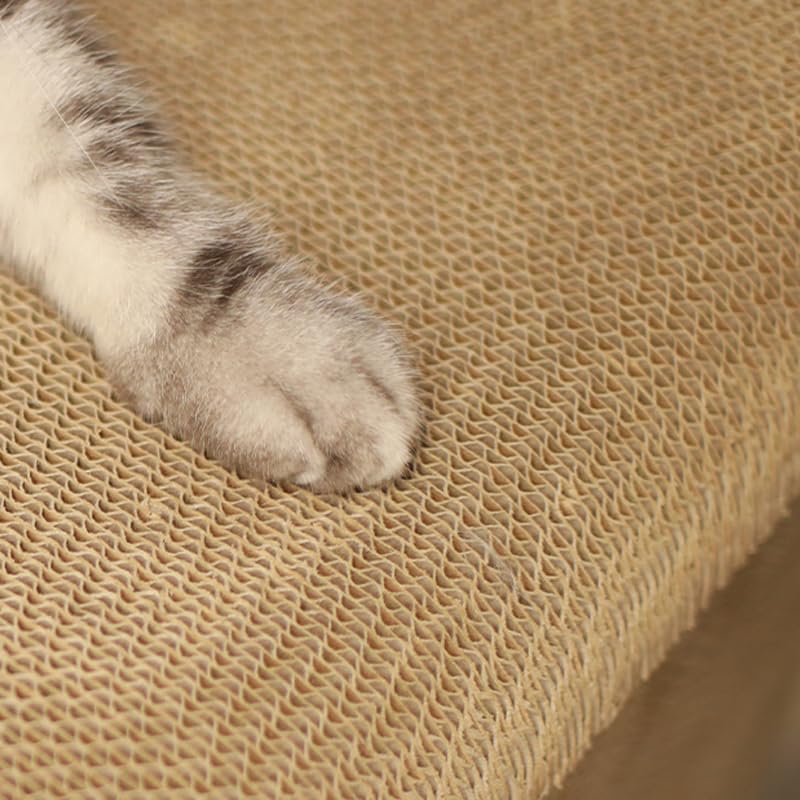 Fluffydream Cat Scratcher Cardboard, Rectangle Shape Stereo Pattern Cat Scratching House Bed, Green Colour