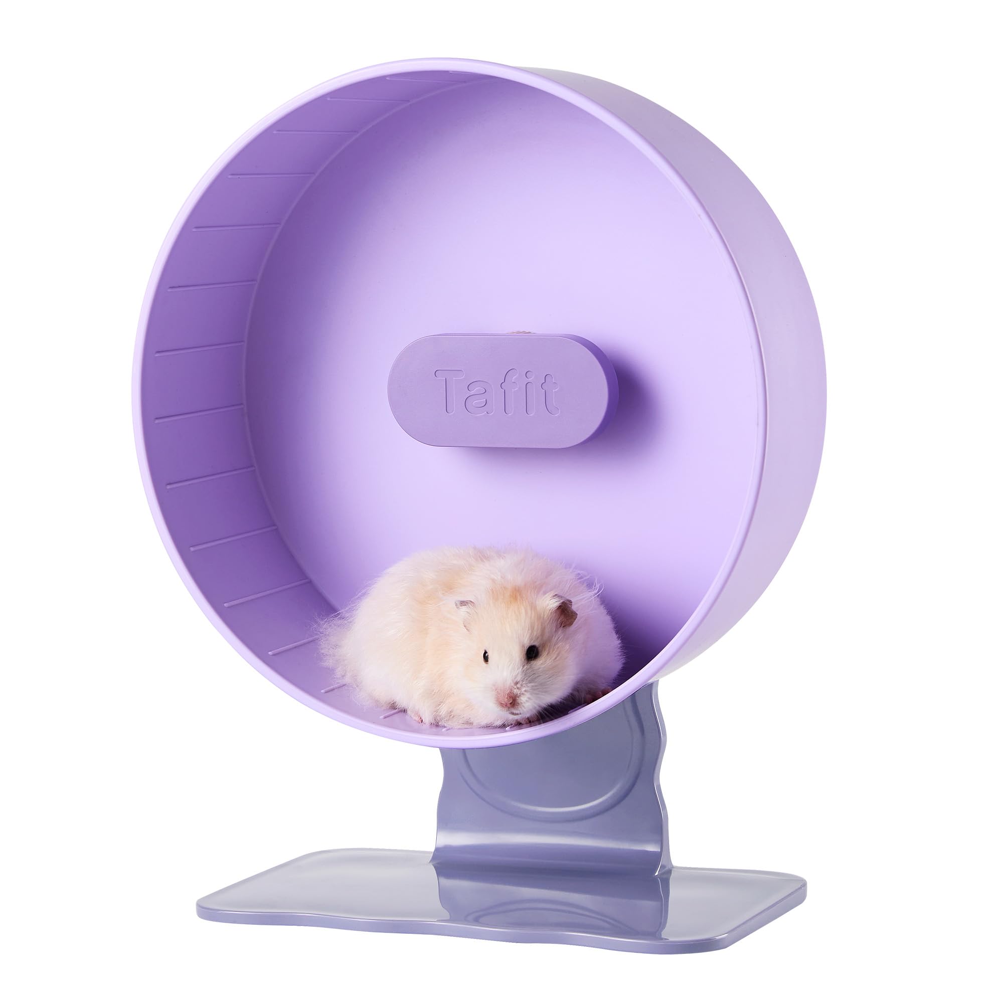 Tafit Quiet Hamster Wheel 10.2 Inch Dual-Bearings Silent Small Animals Running Exercise Wheel Height Adjustable for Syrian Hamst