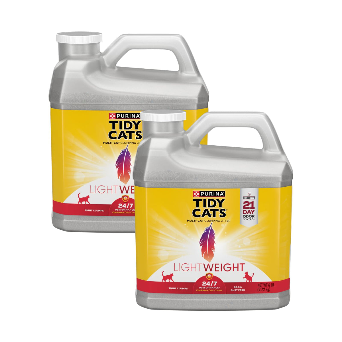 Purina Tidy Cats Lightweight 24/7 Performance Clumping Cat Litter Ejebwh, 2 Pack(6Lb)