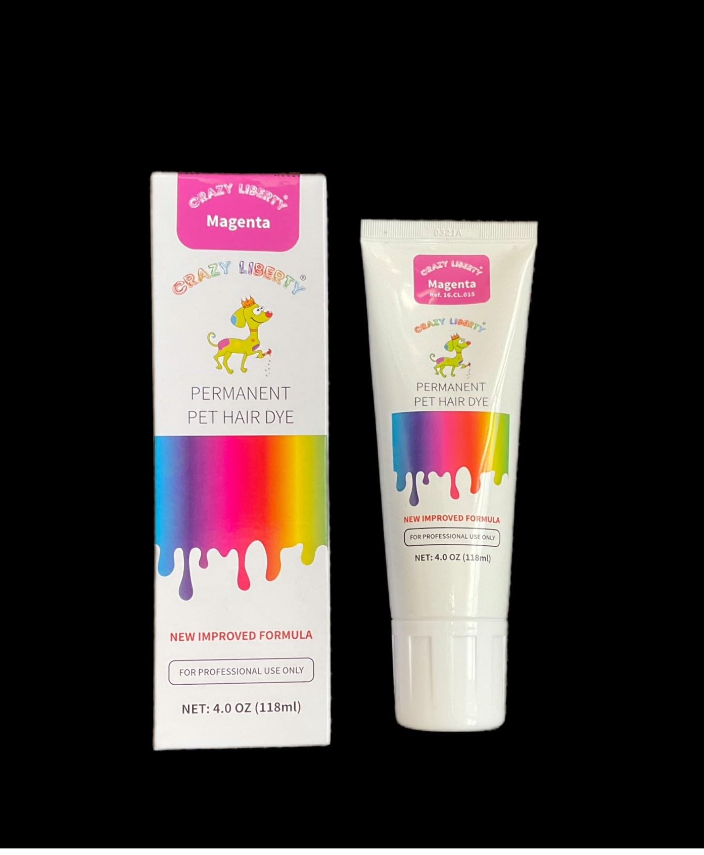 Crazy Liberty Permanent Hair Dye For Dogs And Horses, 4 Oz Tube. (Magenta)